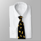 Elegant Black and Gold Cat Neck Tie ネクタイ (タイ)