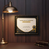 Elegant Black and Gold Certificate of Completion P