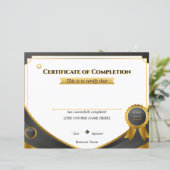Elegant Black and Gold Certificate of Completion P (スタンド正面)