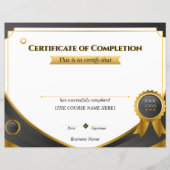 Elegant Black and Gold Certificate of Completion P (正面)