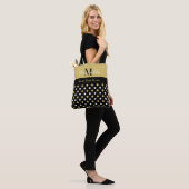 Elegant Black And Gold Diamond Pattern Monogrammed トートバッグ (モデル)
