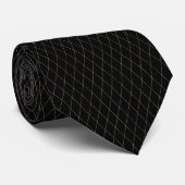 Elegant Black and Gold Diamond Tie ネクタイ (ロール)