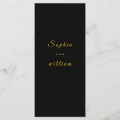 Elegant Black and Gold Floral Wedding Menu Card メニュー (裏面)