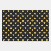 Elegant Black and Gold Glitter Patterns ラッピングペーパーシート (正面2)