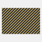 Elegant Black and Gold Glitter Patterns ラッピングペーパーシート (正面)