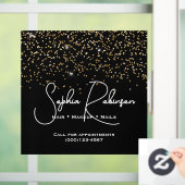 Elegant Black and Gold Glitter Salon Business ウィンドウサイン (ホーム)