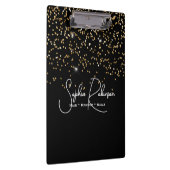 Elegant Black and Gold Glitter Salon Business クリップボード (右)