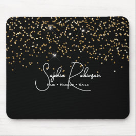 Elegant Black and Gold Glitter Salon Business マウスパッド