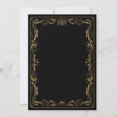 Elegant black and gold Gothic wedding Invitation 招待状 (裏面)