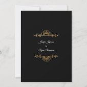 Elegant black and gold Gothic wedding Invitation 招待状 (裏面)