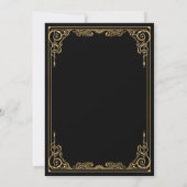 Elegant black and gold Gothic wedding Invitation 招待状 (裏面)