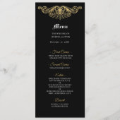 Elegant black and gold Gothic Wedding Menu メニュー (正面)