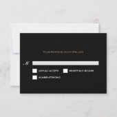 Elegant black and gold Gothic Wedding RSVP Card (正面)