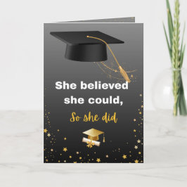 Elegant Black and Gold Graduation カード