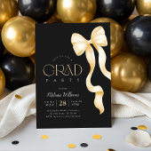 Elegant Black and Gold Graduation Invitation 招待状