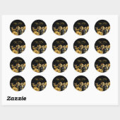 Elegant Black and Gold Happy Holidays Sticker ラウンドシール (シート)