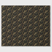 Elegant Black and Gold Hearts Pattern  ラッピングペーパー (フラット)