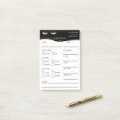 Elegant black and gold Lash Client Post-it® Notes ポストイット (デスク上)