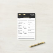 Elegant black and gold Lash Client Post-it® Notes ポストイット (デスク上)