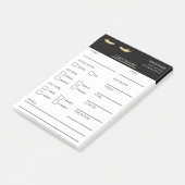 Elegant black and gold Lash Client Post-it® Notes ポストイット (アングル)
