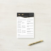 Elegant black and gold Lash Client Post-it® Notes ポストイット (デスク上)