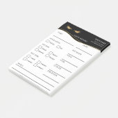 Elegant black and gold Lash Client Post-it® Notes ポストイット (アングル)