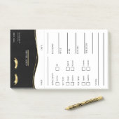 Elegant black and gold Lash Client  Post-it® Notes ポストイット (デスク)