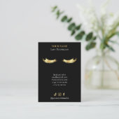 Elegant Black and gold Lash Client Record Form 名刺 (スタンド正面)