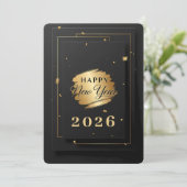 Elegant Black and Gold Luxury Happy New Year 2026  シーズンカード (スタンド正面)