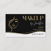 Elegant black and gold makeup artist Loyalty Card ロイヤリティカード (裏面)