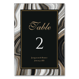 Elegant Black and Gold Marble Wedding  テーブルナンバー