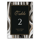 Elegant Black and Gold Marble Wedding  テーブルナンバー (裏面)