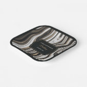 Elegant Black and Gold Marble Wedding ペーパープレート (傾斜あり)