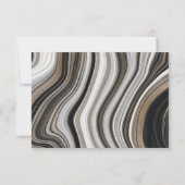 Elegant Black and Gold Marble Wedding 出欠カード (裏面)