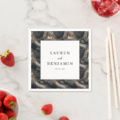 Elegant Black and Gold Marbled スタンダードカクテルナプキン (インサイチュ)