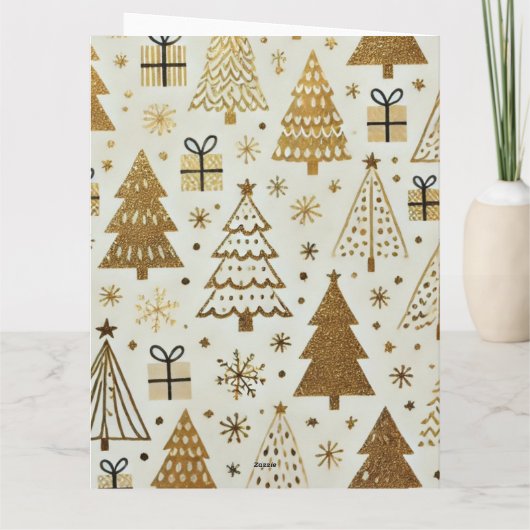 Elegant Black and Gold Merry Christmas Custom Name カード (裏面)