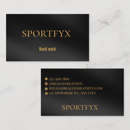 Elegant Black and Gold Minimalist Business Card |  名刺 (正面/裏面)