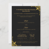 Elegant Black and Gold Modern Wedding Invitation 招待状 (裏面)