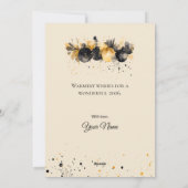 Elegant Black and Gold New Year Greeting Card シーズンカード (裏面)