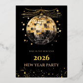 Elegant Black and Gold New Year Invitation Card 箔招待状 (正面)