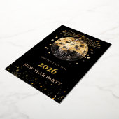 Elegant Black and Gold New Year Invitation Card 箔招待状 (回転した状態)
