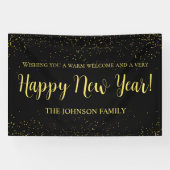Elegant Black and Gold New Year’s Greeting 横断幕 (横)