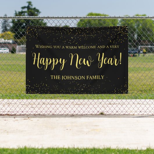 Elegant Black and Gold New Year’s Greeting 横断幕 (インサイチュ)