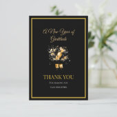 Elegant Black And Gold New Year Thank You Card サンキューカード (スタンド正面)