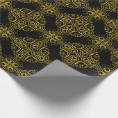 Elegant Black and Gold Ornate Christmas Wrapping ラッピングペーパー (角)