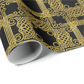 Elegant Black and Gold Ornate Christmas Wrapping P ラッピングペーパー (ロールコーナー)