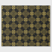 Elegant Black and Gold Ornate Christmas Wrapping P ラッピングペーパー (フラット)