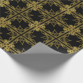 Elegant Black and Gold Ornate Christmas Wrapping P ラッピングペーパー (角)