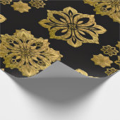 Elegant Black and Gold Ornate Christmas Wrapping P ラッピングペーパー (角)