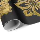 Elegant Black and Gold Ornate Christmas Wrapping P ラッピングペーパー (ロールコーナー)
